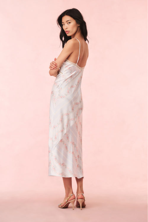 Ermon Satin Floral Slip Dress