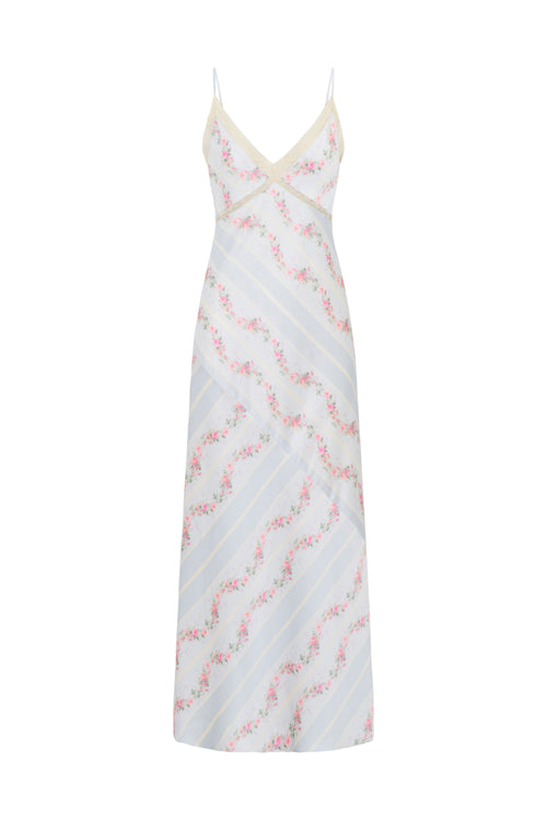 Ermon Satin Floral Slip Dress