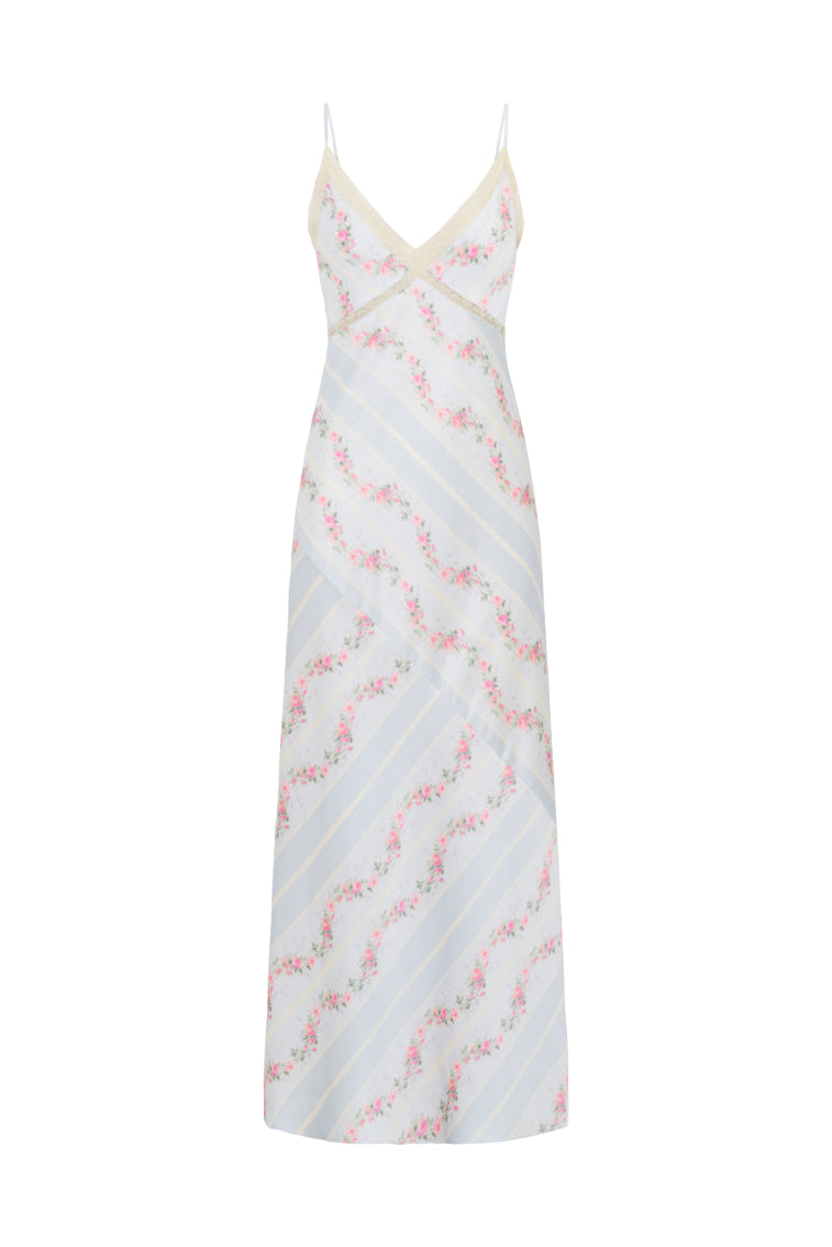 Ermon Satin Floral Slip Dress