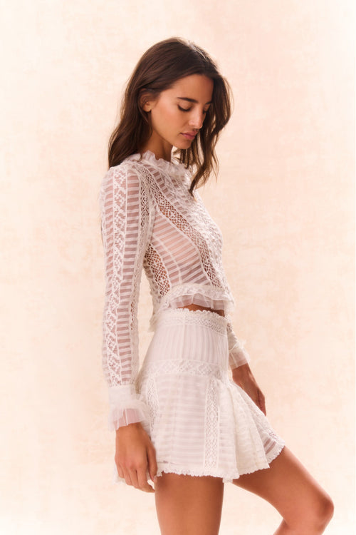 Etheline Crochet Lace Long Sleeve Top