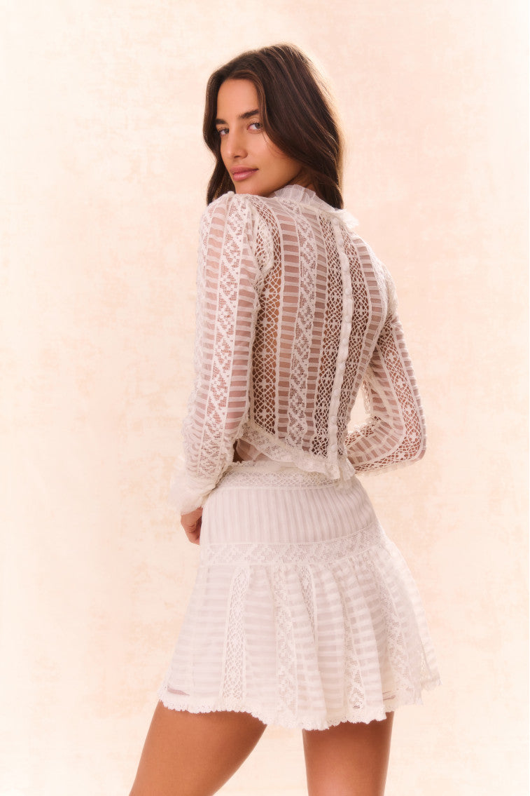 Etheline Crochet Lace Long Sleeve Top