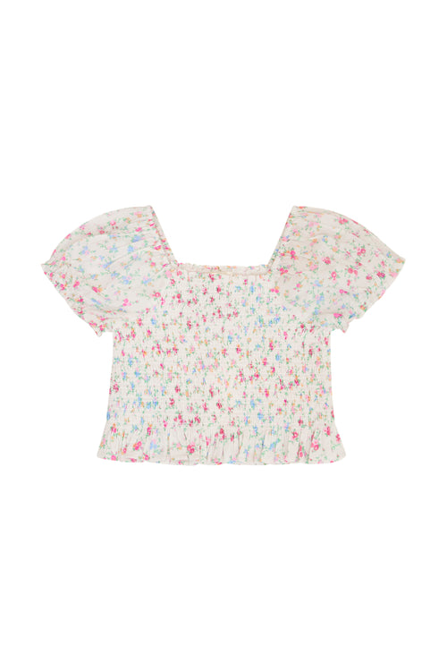 Girls Fabielle Cotton Floral Top