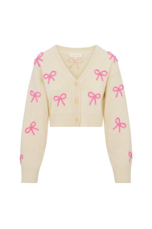 Francette Cropped Bow Cardigan