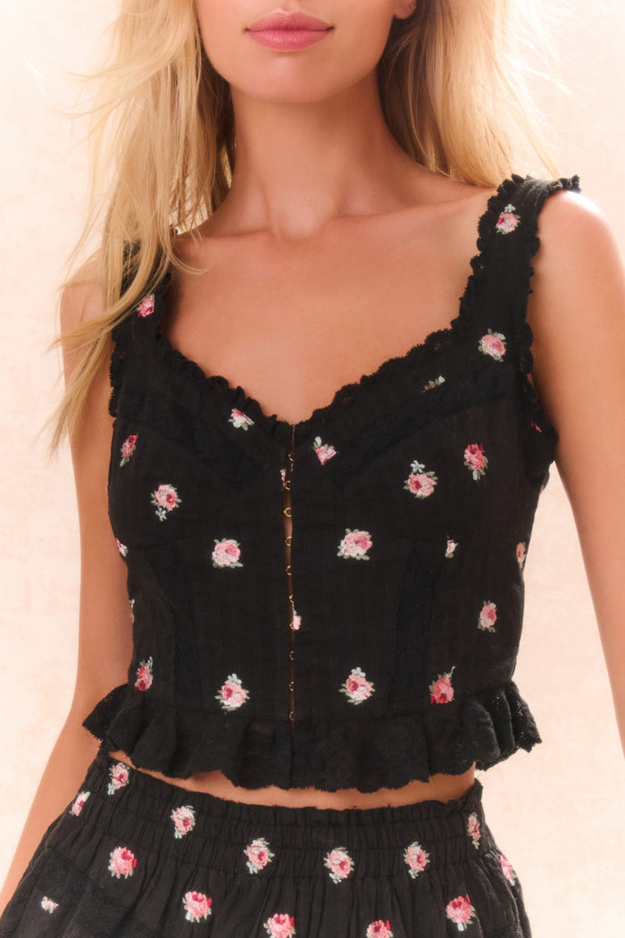 Galette Embroidered Floral Top