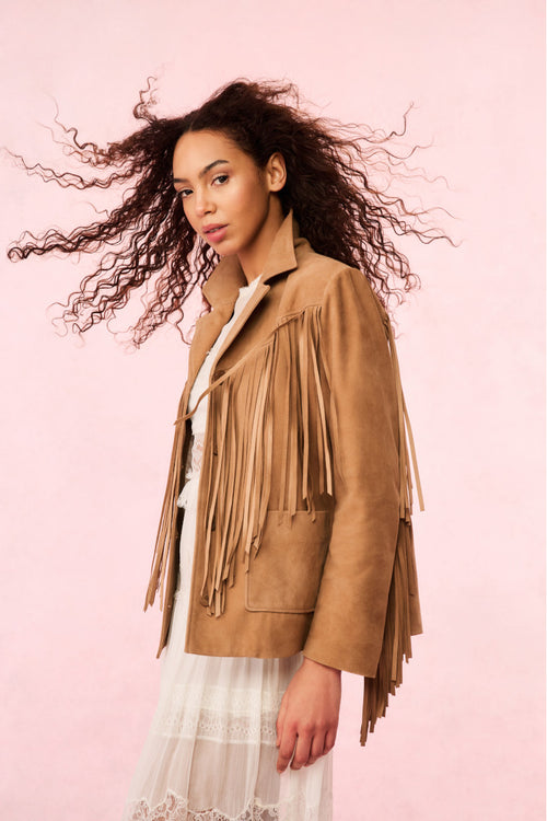 Geraline Suede Fringe Jacket