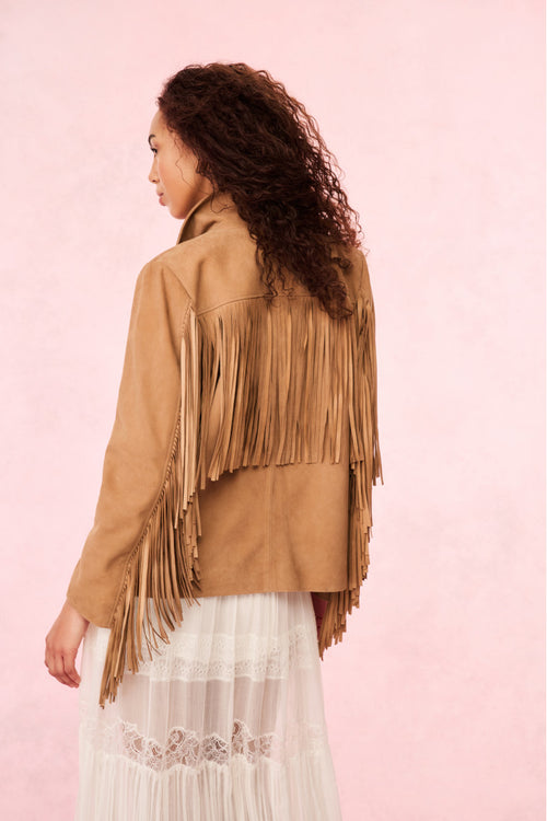 Geraline Suede Fringe Jacket