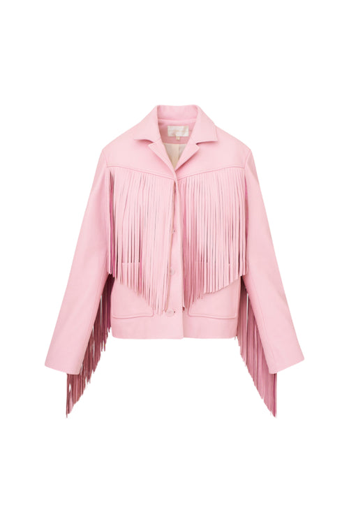 Geraline Leather Fringe Jacket