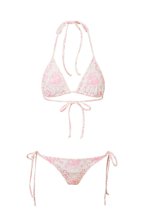 Harbor Bow Print Triangle Bikini Swim Set