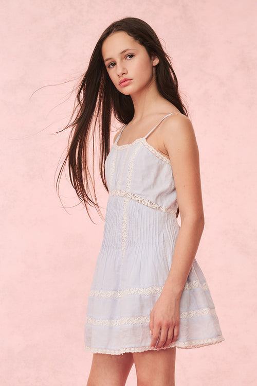 Girls Havrea Cotton Lace-Trimmed Dress