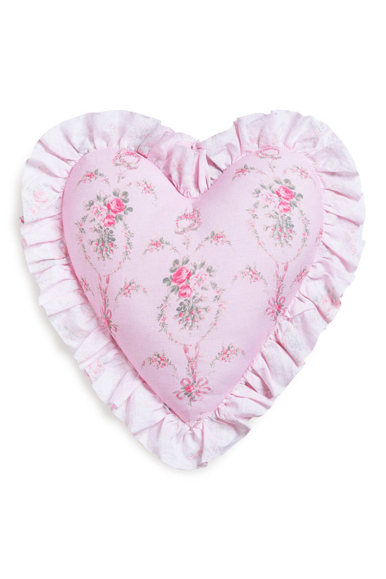 Heart Shape Festive Ruffle Pillow