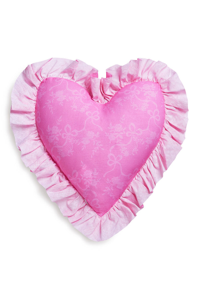 Heart Shape Festive Ruffle Pillow