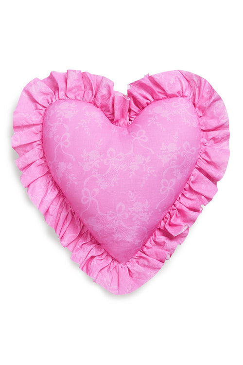 Heart Shape Festive Ruffle Pillow