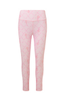 Pink active legging with a bow and tennis raquet pattern. 