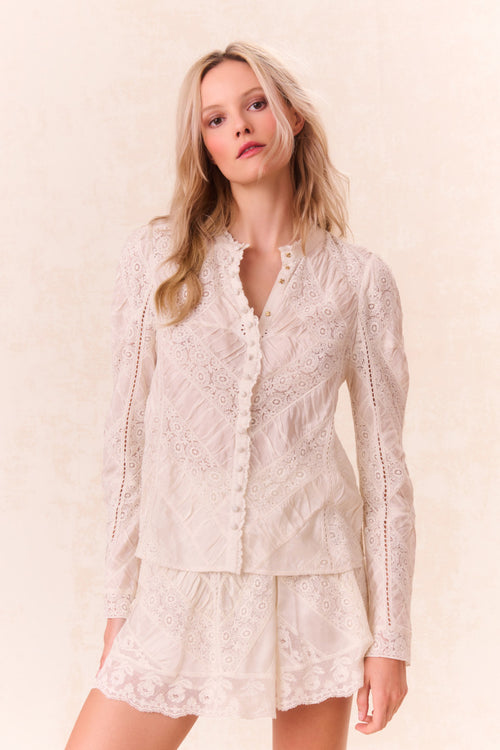 Isaline Button Down Lace Top