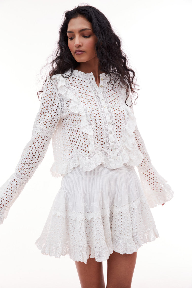 Brightlin Eyelet Blouse- Women's Designer Luxury Tops | LoveShackFancy