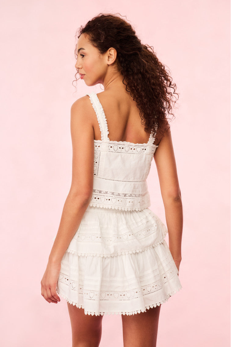 Karmina Heart Eyelet Lace Tank Top