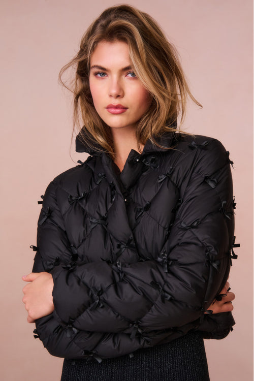 Kasey Quilted Bow-Embellished Jacket