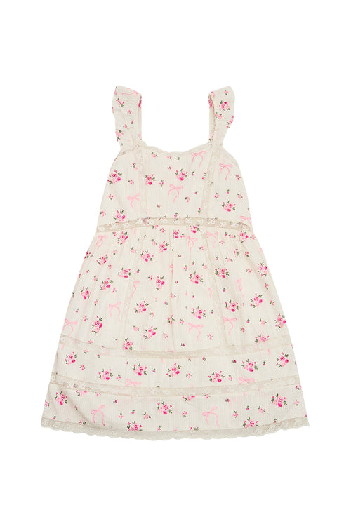 Girls Laurier Cotton Rose & Bow Dress