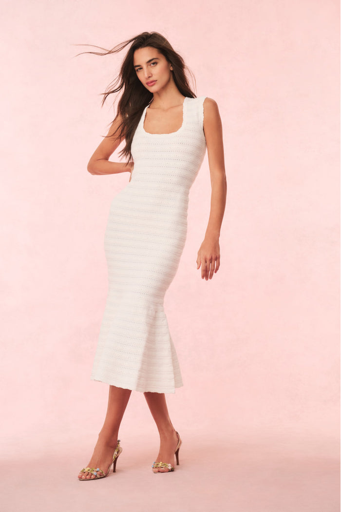 Leigh Pointelle Knit Midi Dress