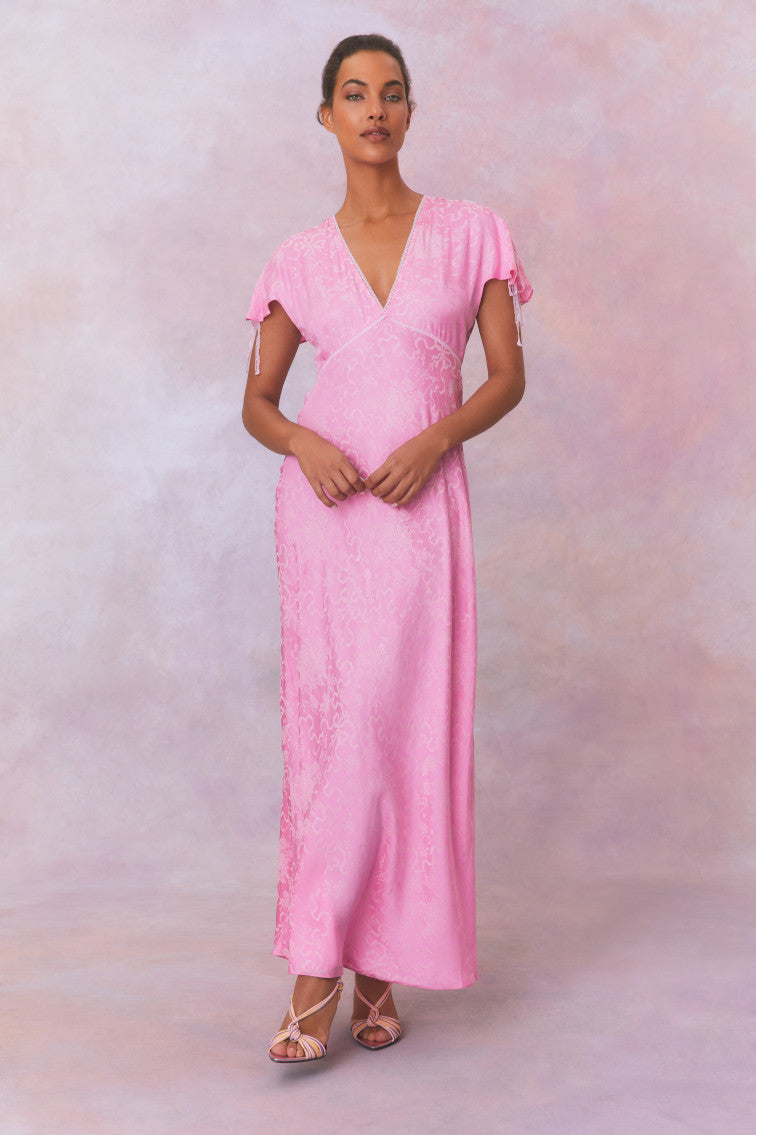 Loulou Jacquard Printed Maxi Dress