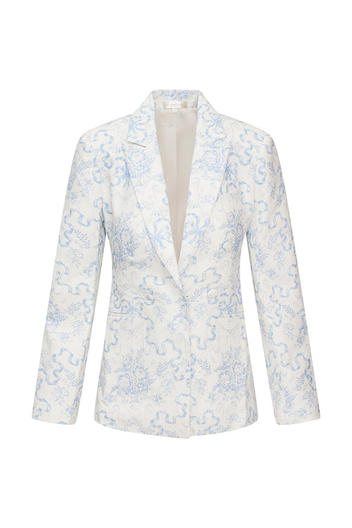 Lumine Double Breasted Bow Print Jacket