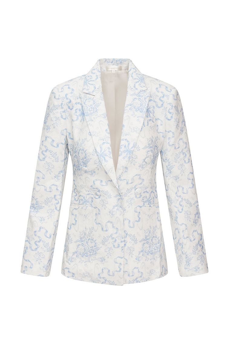 Lumine Double Breasted Bow Print Jacket