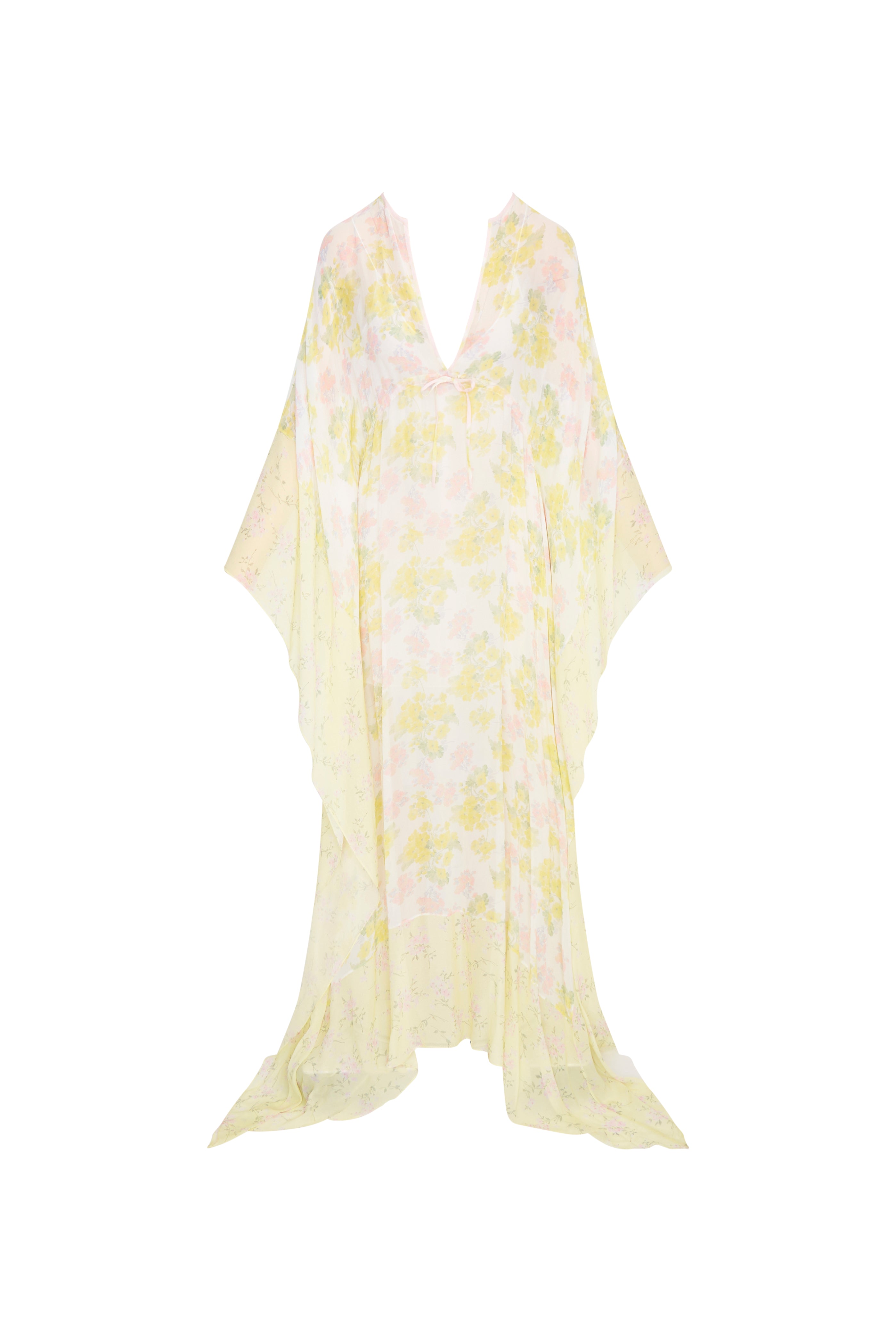 Lupine Chiffon Mixed Print Kaftan