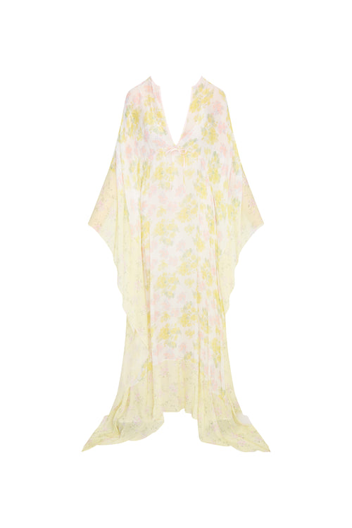 Lupine Chiffon Mixed Print Kaftan