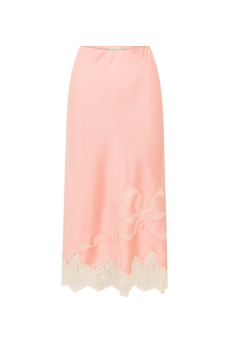 Malina Satin Midi Slip Skirt