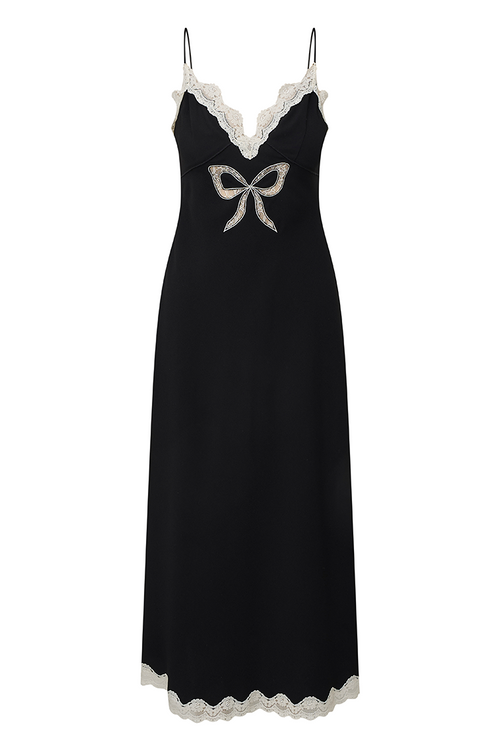 Manuela Bow Slip Maxi Dress