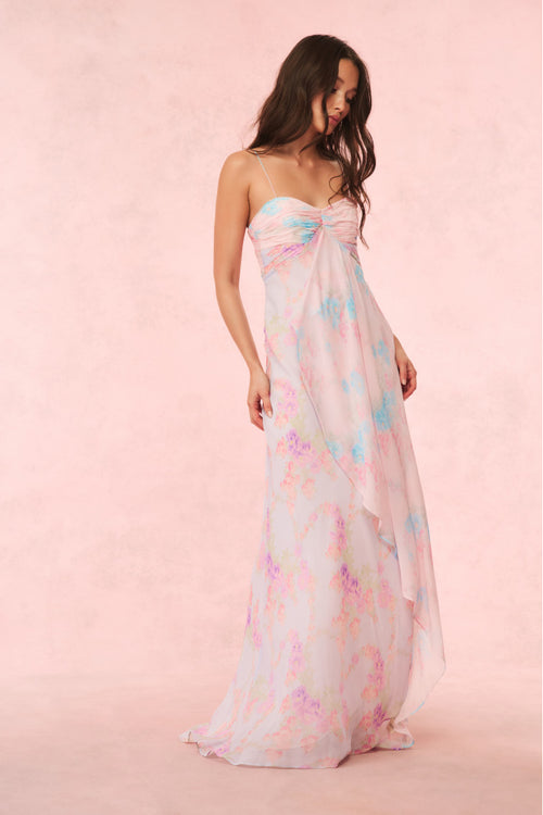 Miu Floral Chiffon Gown