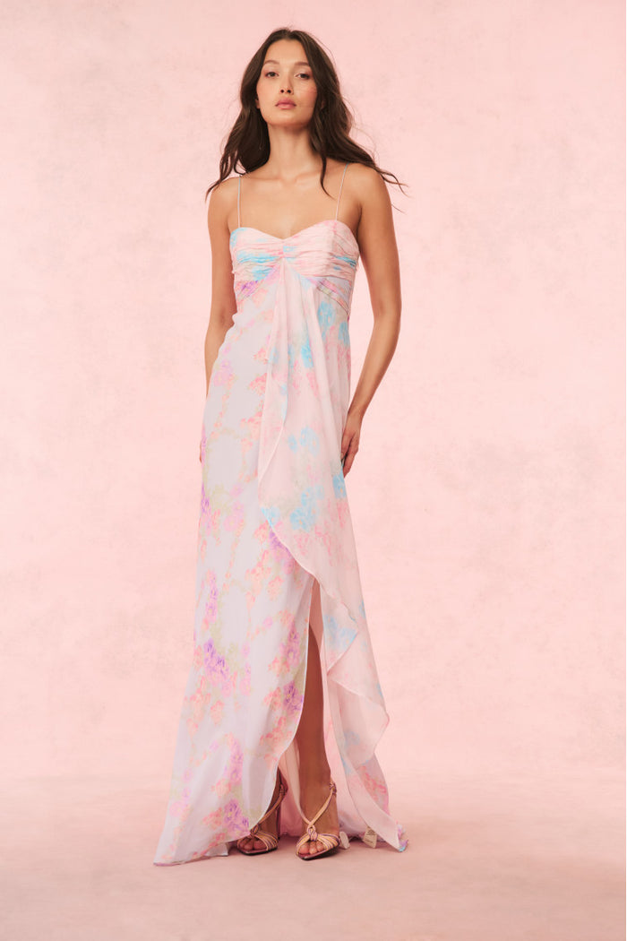 Miu Floral Chiffon Gown