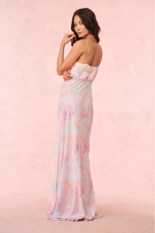 Miu Floral Chiffon Gown