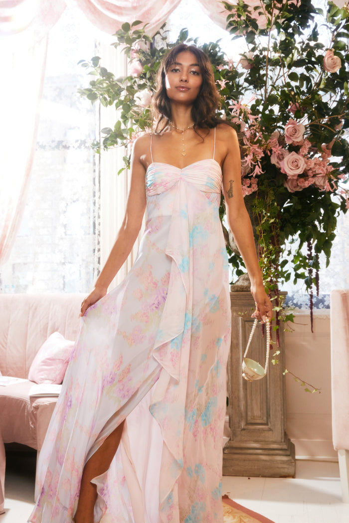 Miu Floral Chiffon Gown