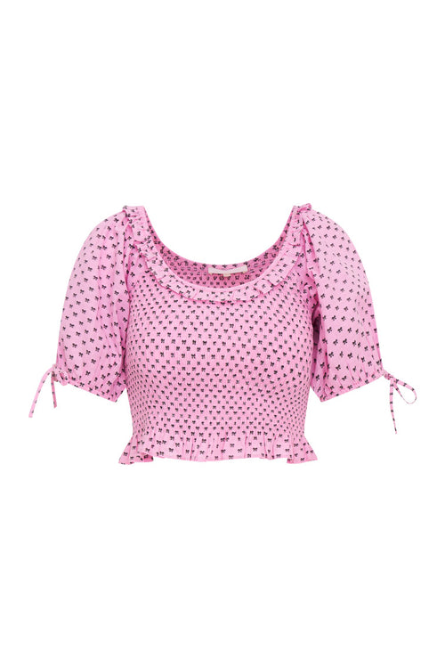 Molly Cotton Bow Puff Sleeve Top