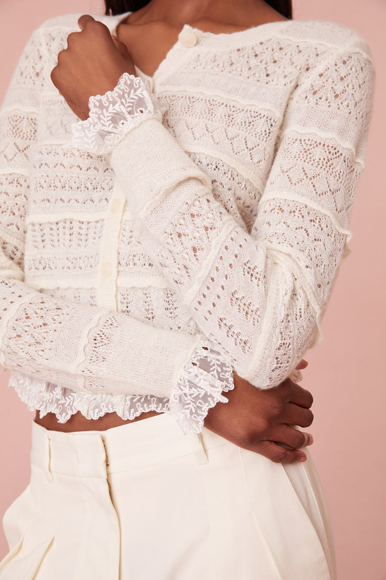 Embroidered lace clearance cardigan