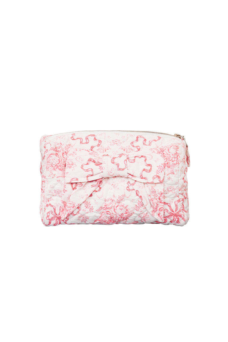 Octavia Quilted Bow Cosmetic Travel Bag
