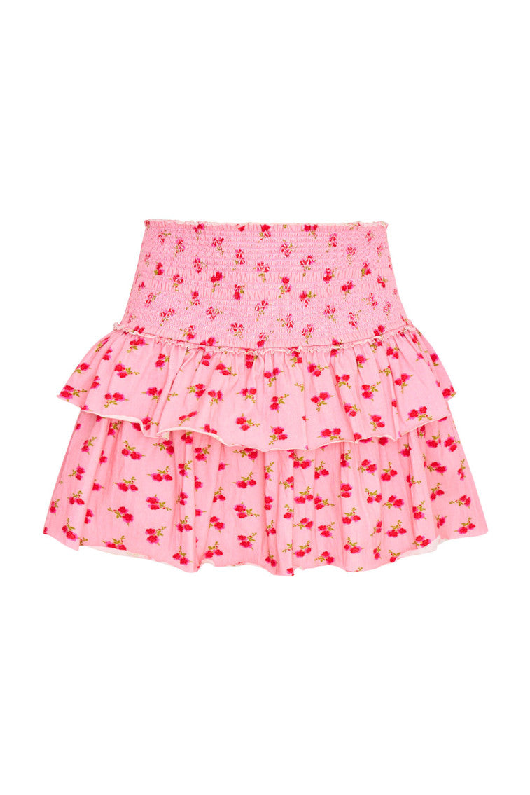 Ohana Printed Smocked Mini Skirt