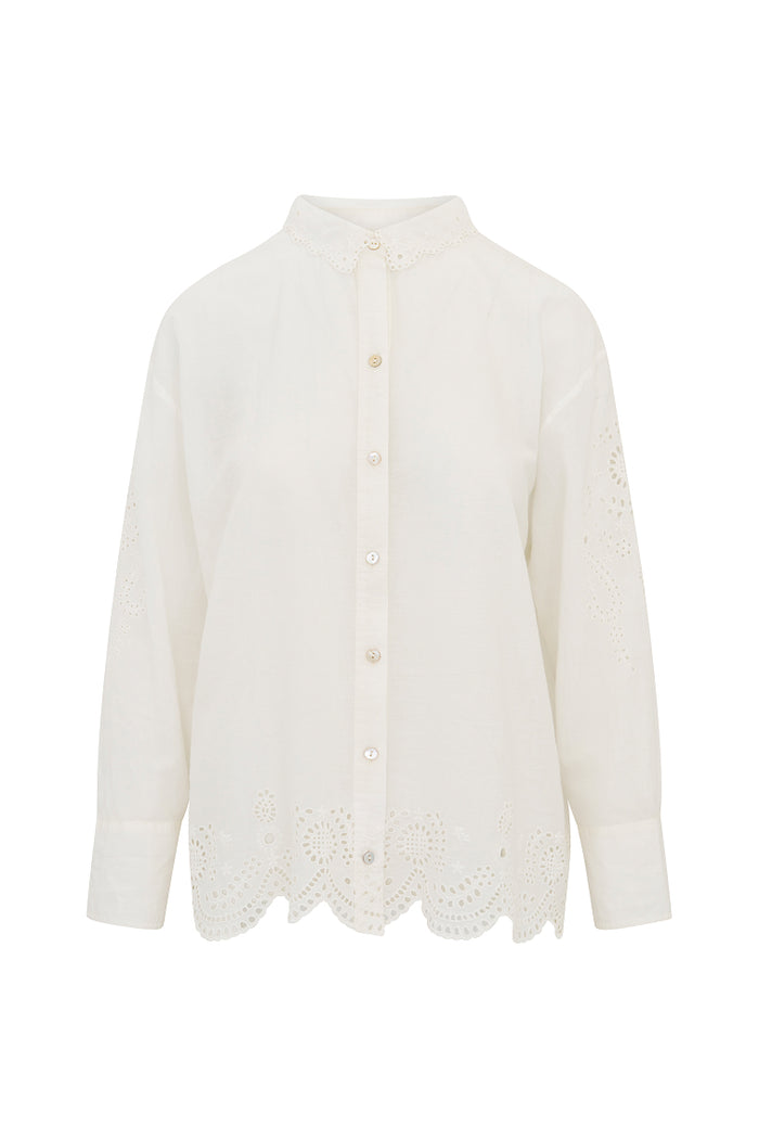 Orsay Cotton Eyelet Button Down Blouse