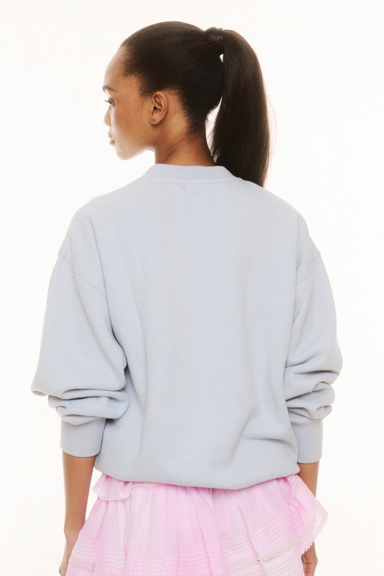 Sold Loveshackfancy soft terry cotton stretch ruffle sweatshirt