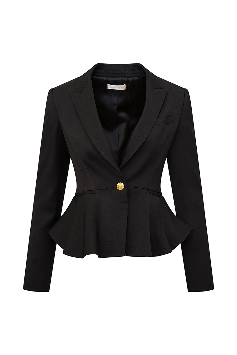 Pantonia Wool-Blend Peplum Blazer