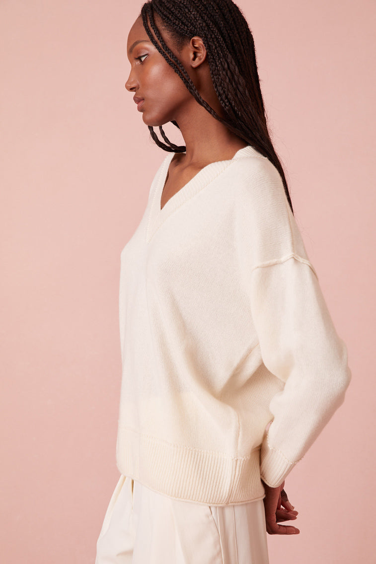 Perrine Cashmere V-Neck Pullover- Women's Sweaters & Knits