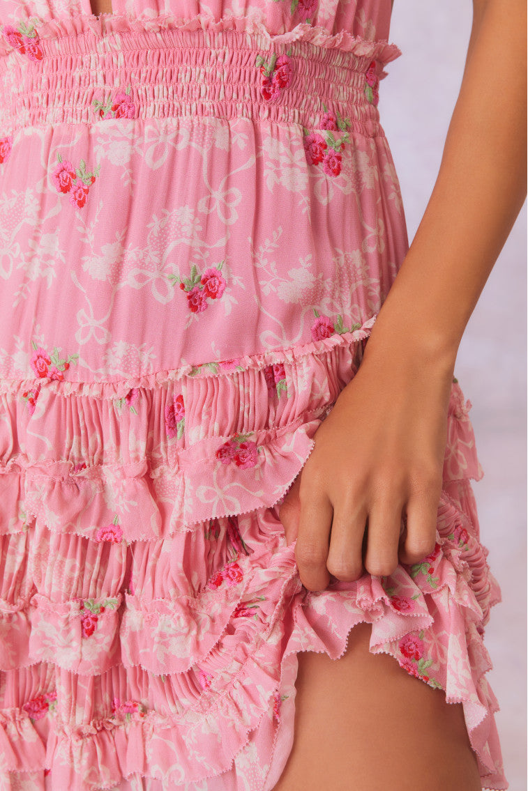 Quintelle Halter Floral Mini Dress