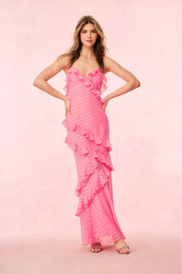 Rialto Heart Ruffle Maxi Dress