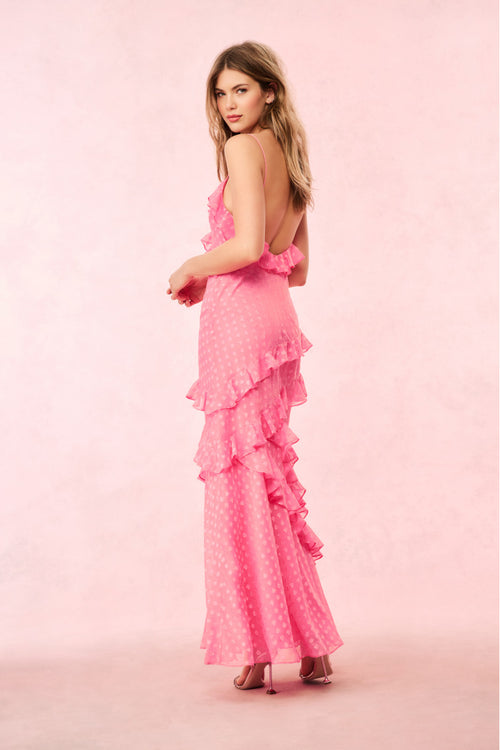 Rialto Heart Ruffle Maxi Dress