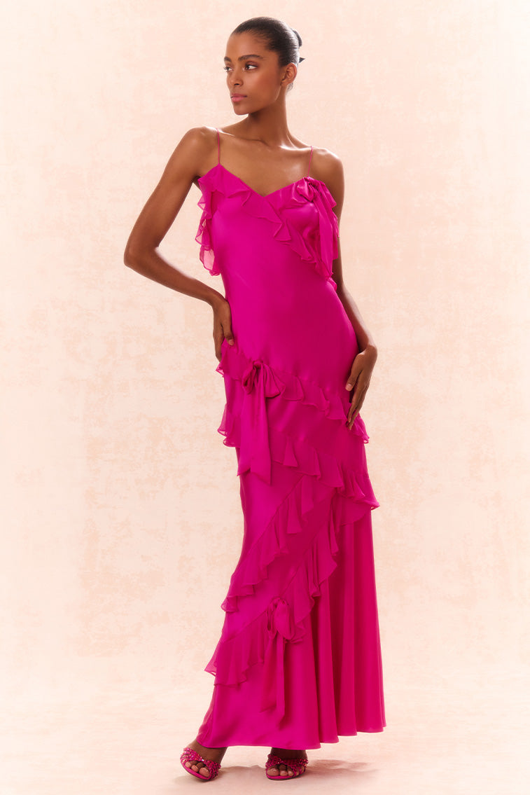 Rialto Silk Ruffle Maxi Dress