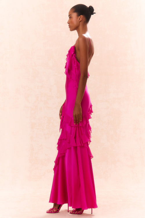 Rialto Silk Ruffle Maxi Dress