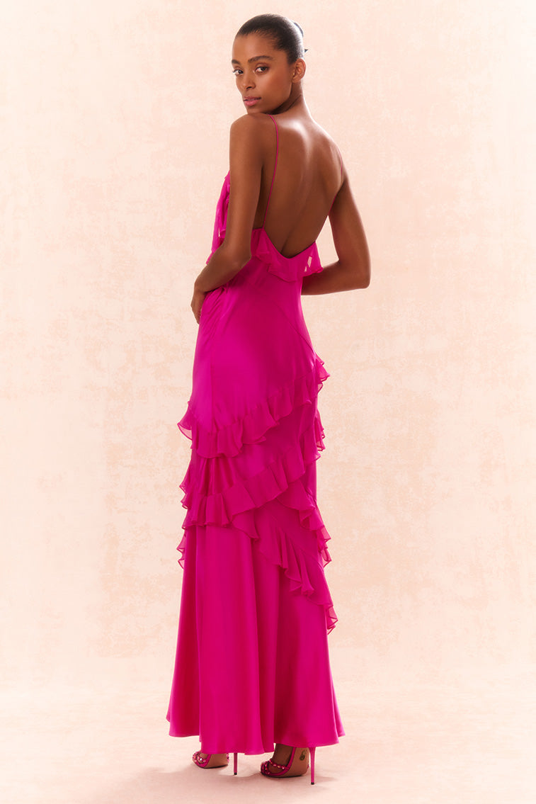 Rialto Silk Ruffle Maxi Dress