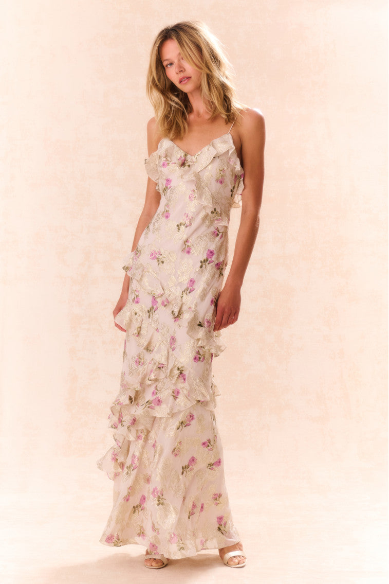 Rialto Floral Silk Maxi Dress