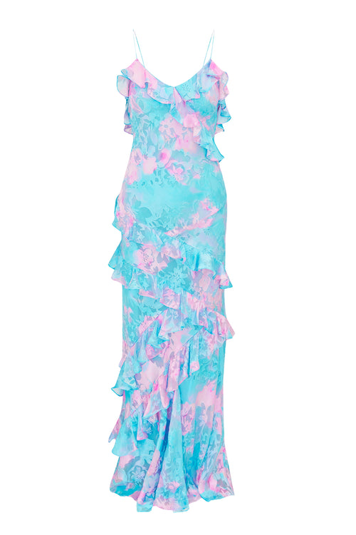 Rialto Pastel Ruffle Maxi Dress